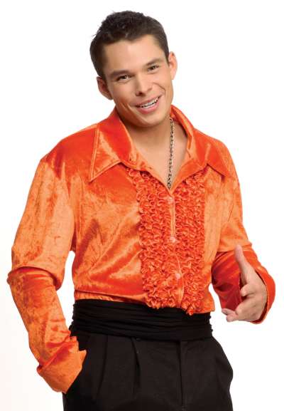 Velvet Shirt Orange 7680XL