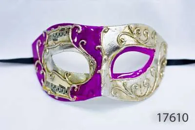 Venetian Eye Mask - Silver And Purple