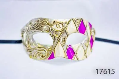 Venetian Eye Mask - White Gold Purple