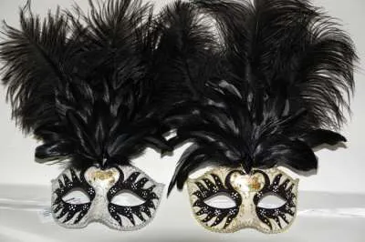 Venetian Mask w/ Feathers