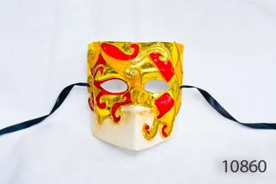 Venetian Mask - Gold,White And Red