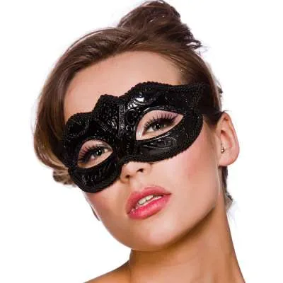 Verona Eyemask- Black Glitter