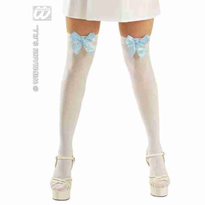 White Thigh High With Satin Ribbons 4780F b