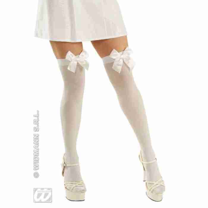 White Thigh High With Satin Ribbons 4780F c