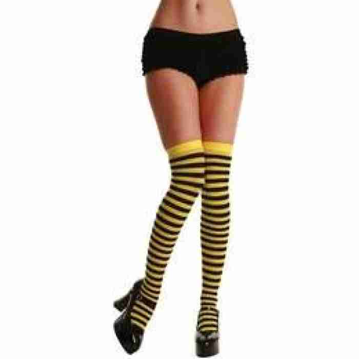 Yellow Black Striped Thigh Highs ts7060