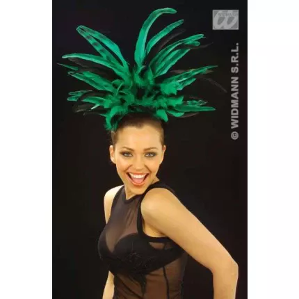 Copacabana Feathered Headbands - Black/Green