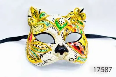 Venetian Eye Mask Cat - Gold - Image 1