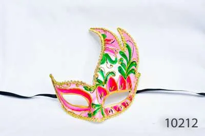 Venetian Eye Mask - Pink, Green And Red