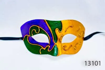 Venetian Eye Mask - Green, Blue and Yellow