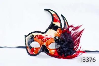 Venetian Eye Mask - White, Red, Black - Image 1