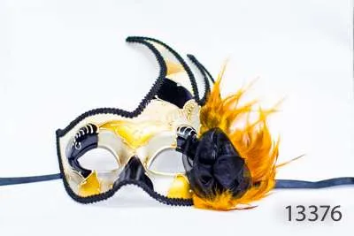 Venetian Eye Mask - White, Red and Gold