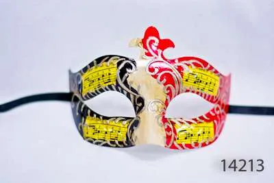 Venetian Eye Mask - Black, White and Red