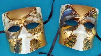 Venetian Mask - Gold white - Image 1