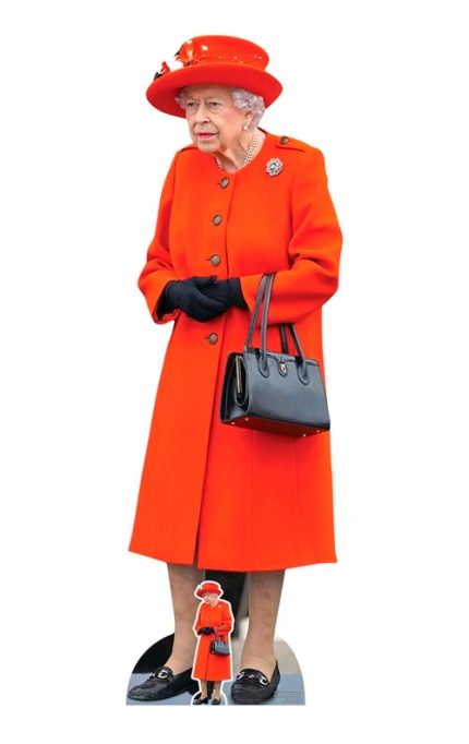 Queen Elizabeth II Platinum Jubilee Red Hat Lifesize Cardboard