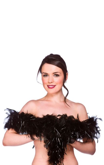 Feather Boa Black with Silver Tinsel