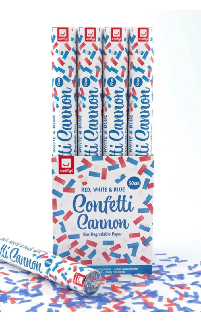 50cm-Confetti-Cannon,-Red,-White-&-Blue