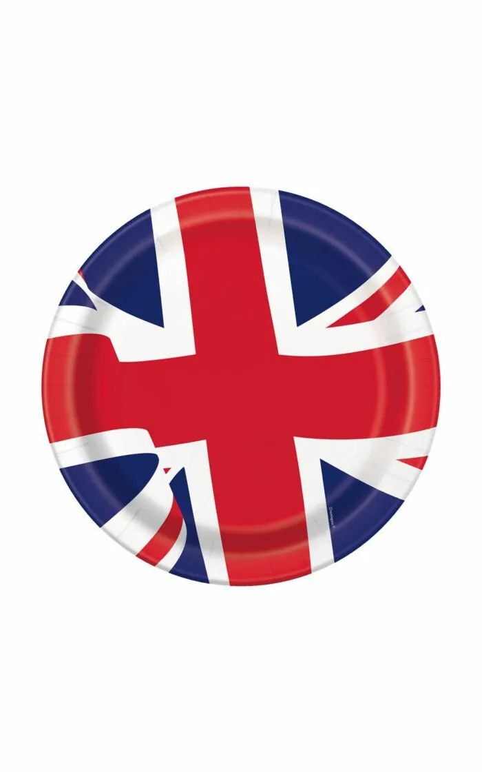 8 Pack 9in Union Jack Plates - Image 1