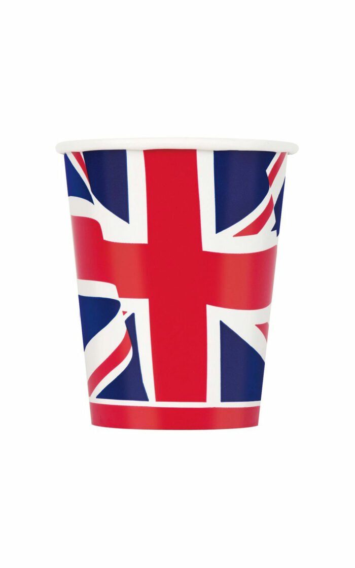 8 Pack 9oz Union Jack Paper Cups 2