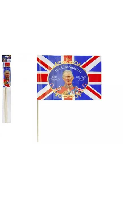 Coronation Waving Flags Pack Of 4 30x20cm