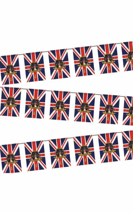 Traditional Kings Coronation Commemorative Portrait Bunting - 6 Metres (Small)