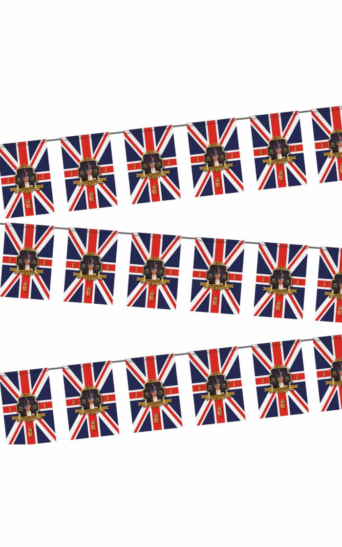 Traditional Kings Coronation Commemorative Portrait Bunting 6 Metres Small