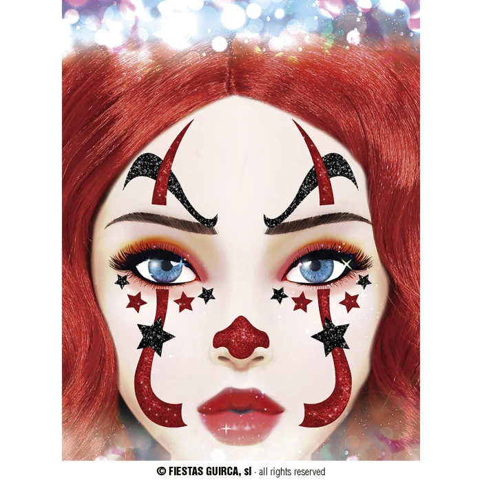 Clown Glitter Face, 20x20cm - Image 3