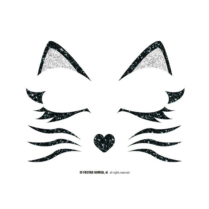 Cat Glitter Face 20x20cm - Image 2