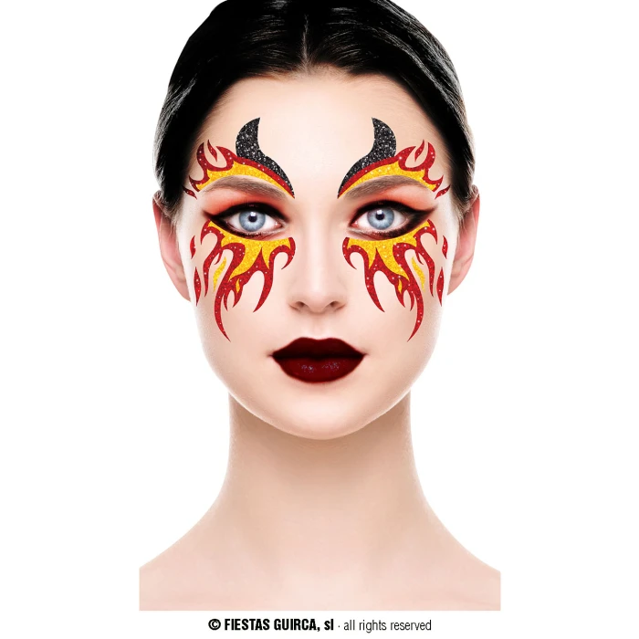 Fire Glitter Face 20x20cm - Image 1