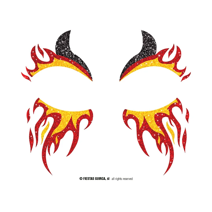 Fire Glitter Face 20x20cm - Image 2