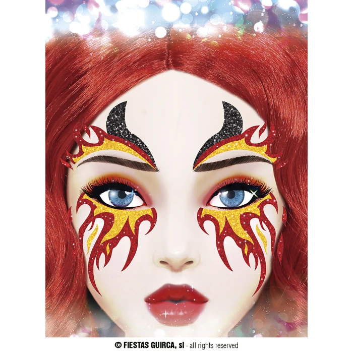 Fire Glitter Face 20x20cm - Image 3
