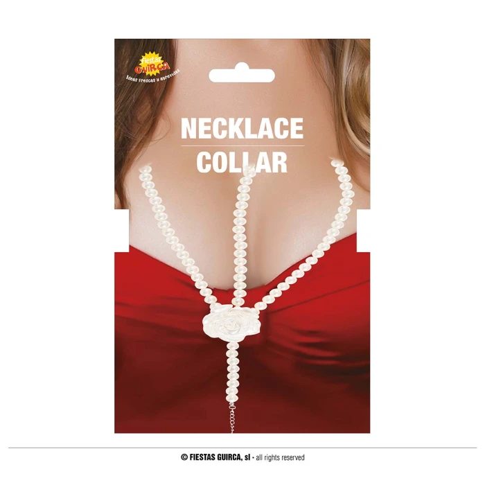 Pearls Necklace With Flower - Image 2