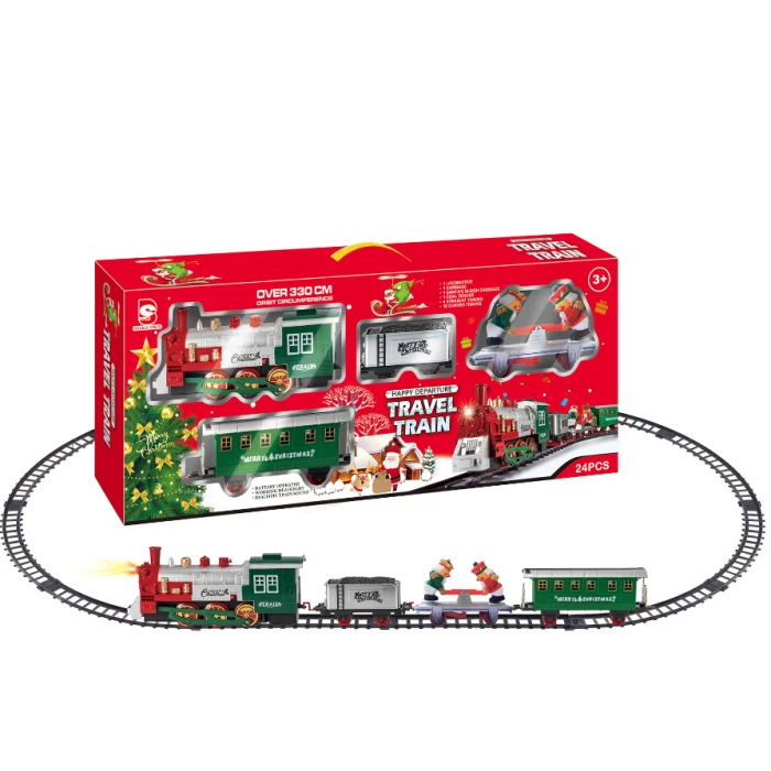 Light Up 16pc Train Set Light, Train Sound & Smoke - Image 1