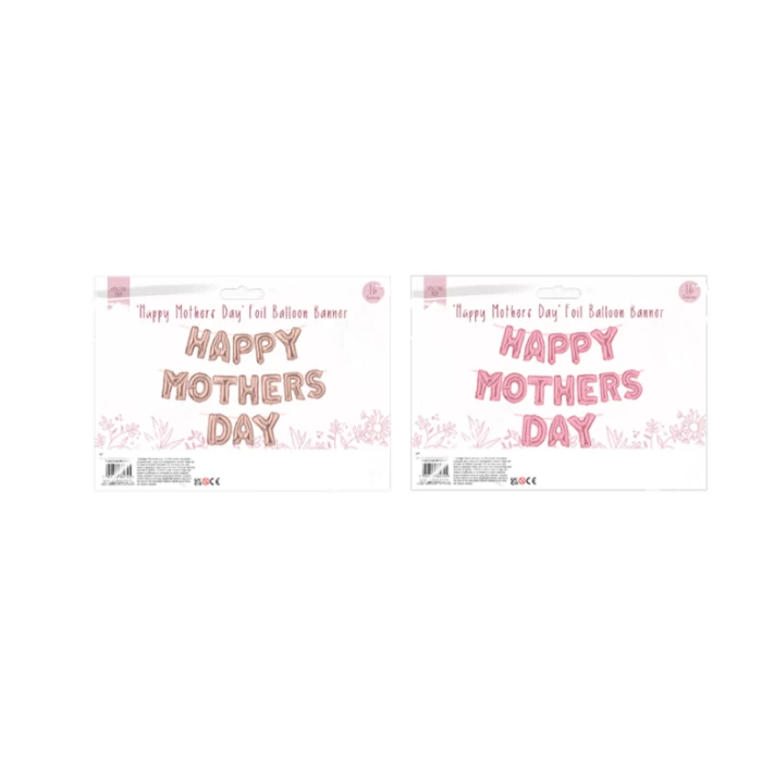 Happy Mother's Day foil Balloon Banner-Each - Image 1