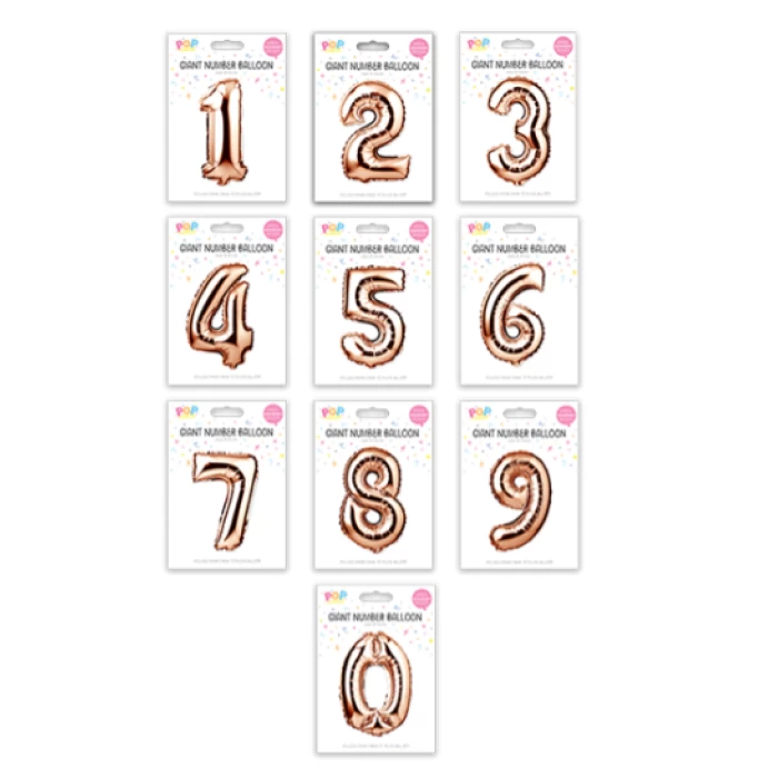 Rose Gold Foil Number Balloon 65cm - Image 1