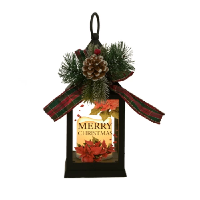 Christmas Lantern With Warm White Led Candleight - Image 1