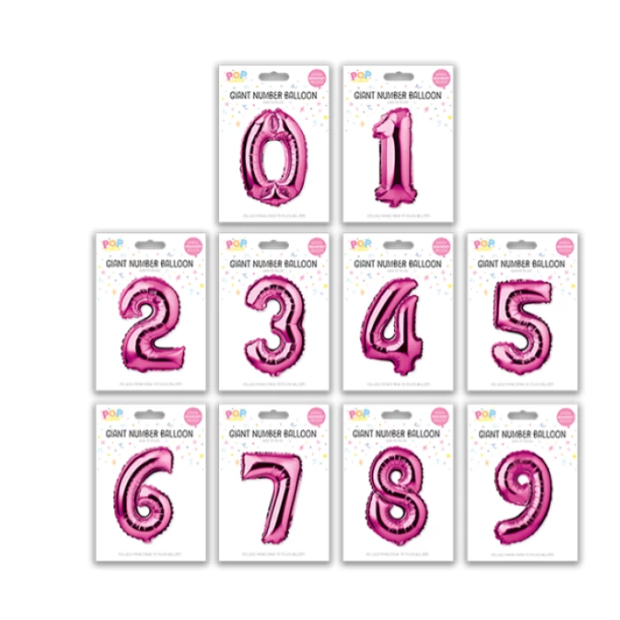 Pink Foil Number Balloon 65cm - Image 1