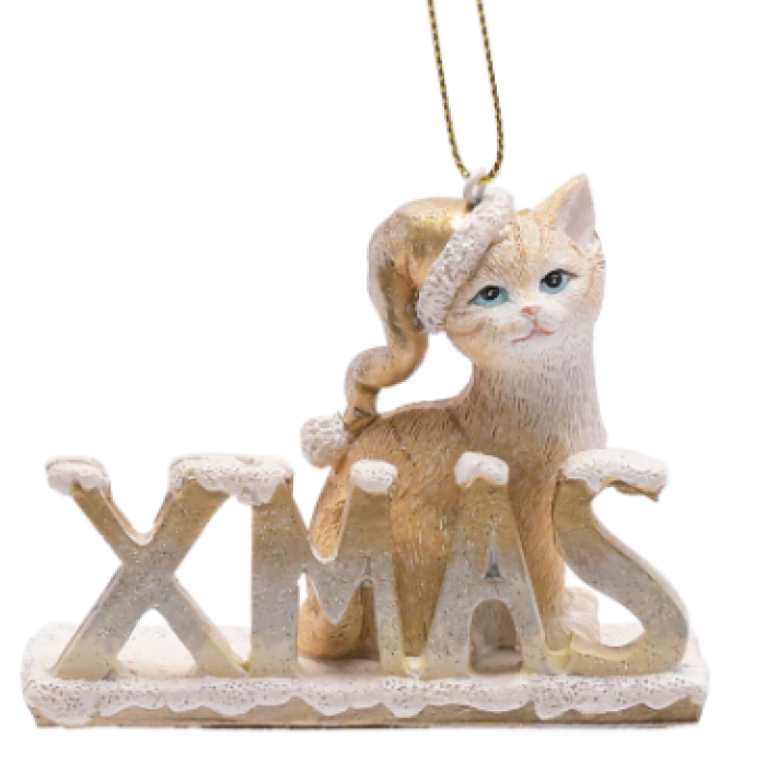 XMAS CAT DECORATION HANGING