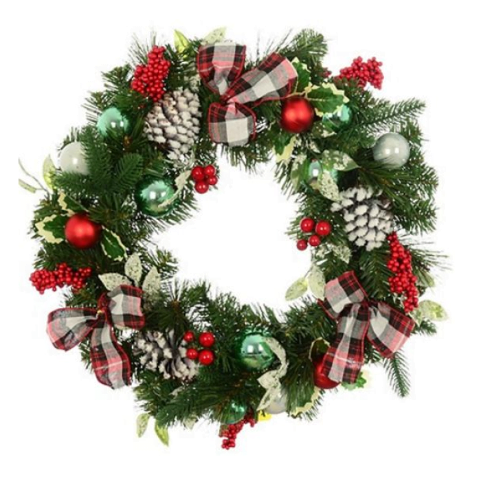 XMAS RED RIBBON WREATH