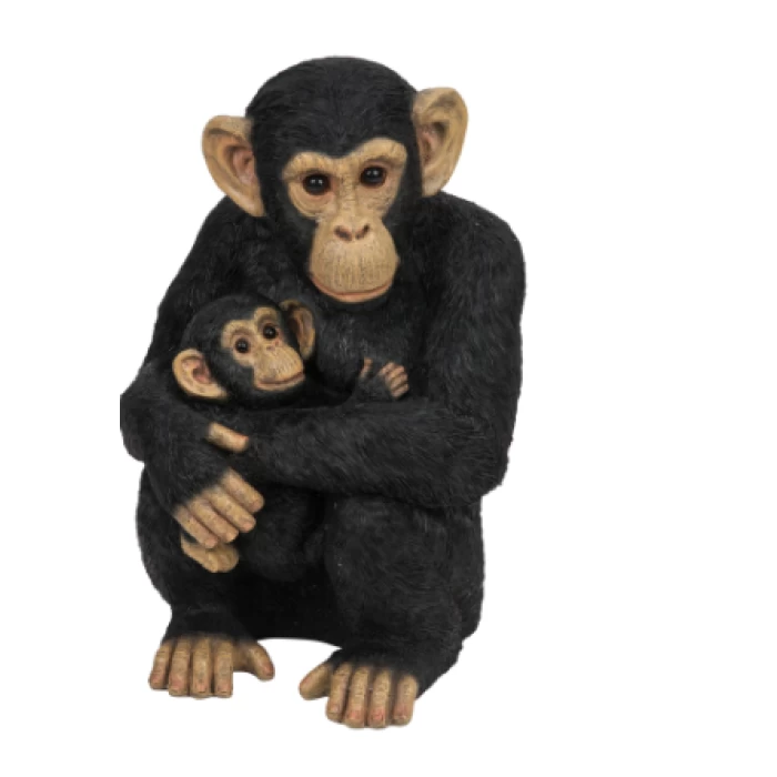 Chimpanzee with Baby Figurine - Image 1