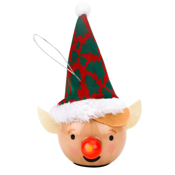 LED Light Up Elf Head Decoration - Image 1