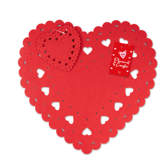 HEART SHAPE COASTER VALENTINE