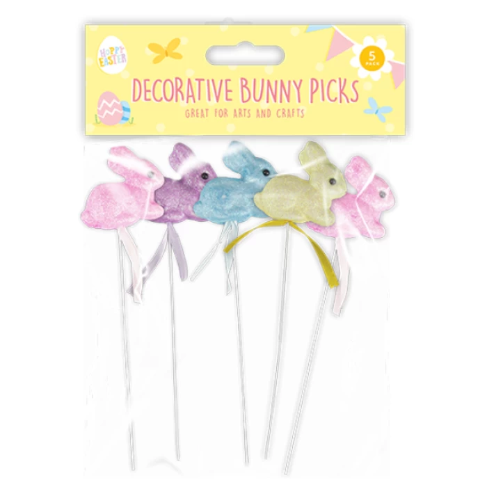 Mini Bunny Decorative Picks 5pk - Image 1