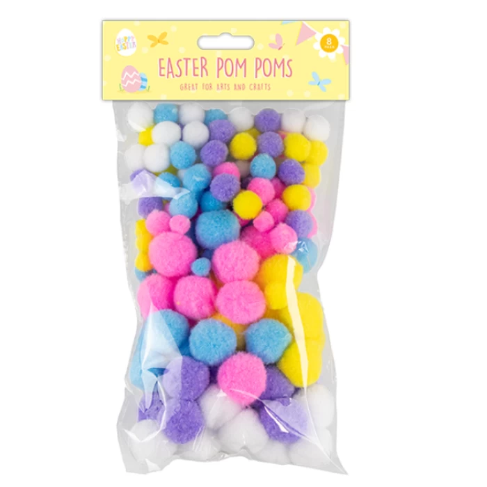 Easter Pom Poms 120pk - Image 1