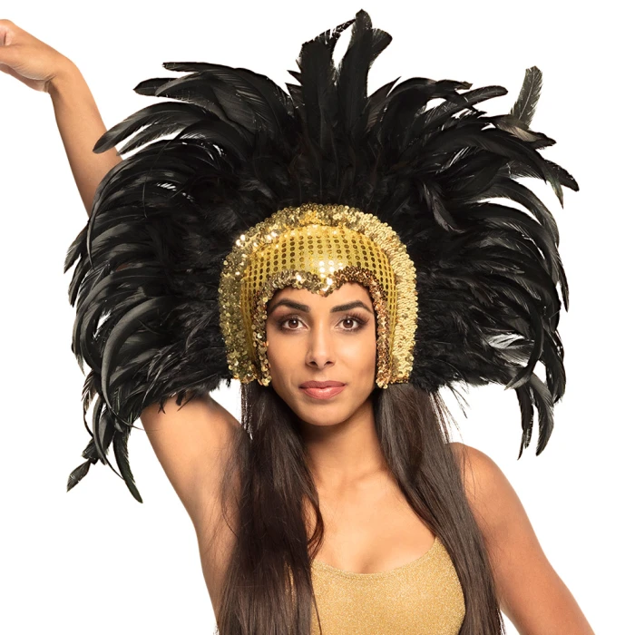 ShowGirl Headress Gold and Black - Image 2