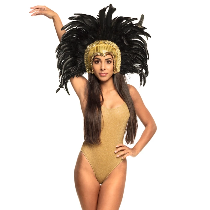 ShowGirl Headress Gold and Black - Image 1