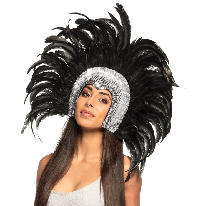 ShowGirl Headdress Silver and Black - Image 3