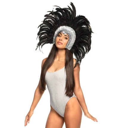 ShowGirl Headdress Silver and Black