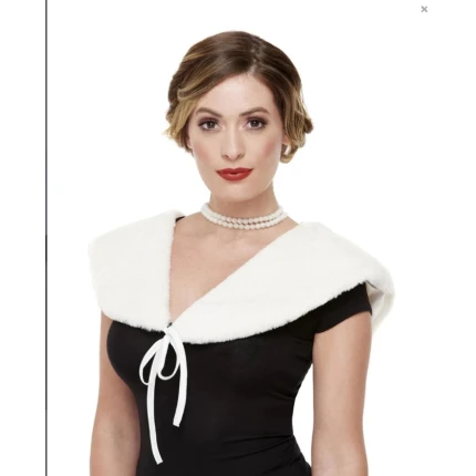 Stole Faux Fur White-1920's