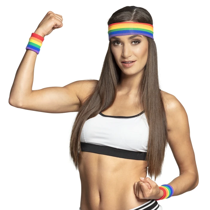 3 Sweatbands rainbow - Image 1