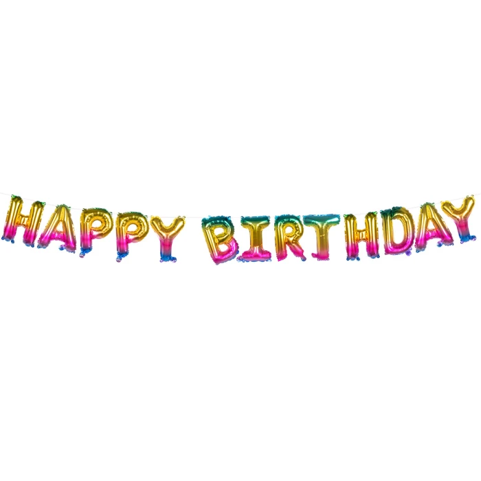Foil balloon garland 'H A P P Y B I R T H D A Y' - Image 1